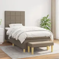 VidaXL Boxspringbett mit Matratze Taupe 100x200 cm Stoff