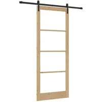 vidaXL Schiebetür ORKDAL Natur und Schwarz 93 x 232 cm 3331843