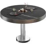 GGM Möbel BML | Bistro Loungetisch | Ø:H 50 x 41 cm | Schwarz Marmor / Edelstahl