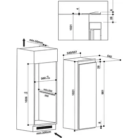 Bauknecht KSI 10GF2 Einbaukühlschrank (149 l, 1021 mm hoch)