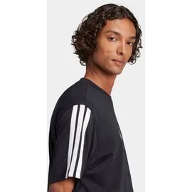 adidas Essentials 3-Streifen Single Jersey T-Shirt Black / White 2XL