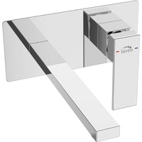 BADLAND Waschtischarmatur Unterputz Wasserhahn KVADRATO Mischbatterie für Badezimmer in Silber + Click-Clack