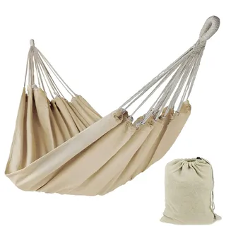 Toldoro® Hängematte ohne Gestell Outdoor & Indoor - 200x140cm - aus 65% Baumwolle & 35% Polyester/Stabile und reißfeste Hängematte wetterfest & hautfreundlich - inkl. Tragetasche