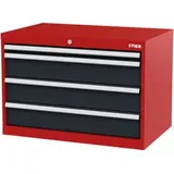 STIER Schubladenschrank mit 4 Schubladen BxTxH 900x575x620 mm rot/anthrazitgrau