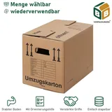 BB-Verpackungen Umzugskarton COMPACT, 2-wellig, 40 kg Traglast, 500 mm x 350 mm x 370 mm, 15 Stück braun