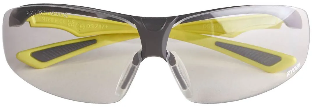 Ryobi Sicherheitsbrille klar, Polycarbonat, Z87, UV Schutz, Antibeschlag, Verstellbar, RSG