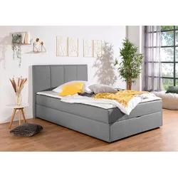 Boxbett INOSIGN "Fidan", grau, B:154cm L:210cm, Komplettbetten, Boxspringbett, wahlweise mit Bettkasten, in H2, H3 & H4 erhältilich