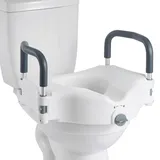 Vevor Toilettensitzerhöhung mit gepolsterten Armlehnen 136 kg Tragkraft 127 mm Hubhöhe weiß