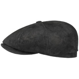 Stetson Hatteras Pigskin Flatcap Herren - Schirmmütze aus Leder - Schiebermütze mit Innenfutter - Mütze - Herrencap Sommer/Winter - Ballonmütze schwarz XXL (62-63 cm) - XXL