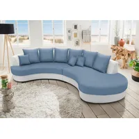 Ecksofa INOSIGN "Limoncello organische Formensprache, OTTOs Choice, L-Form", weiß (weiß, blau), B:287cm H:76cm T:160cm, 100% PU (Kunstleder)/60% Polyester, 40% Baumwolle, Sofas, Ecksofa, ergonomische Form