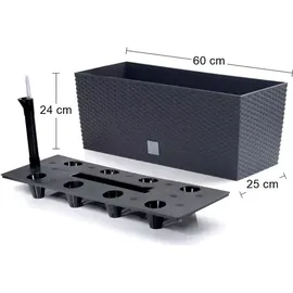 Prosperplast Blumenkasten Rato 60 x 24,5 x 24 cm anthrazit