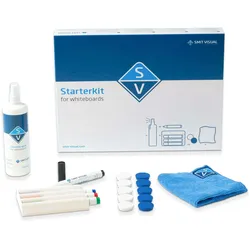 PROREGAL Starterkit Universel für Whiteboards, 4 Boardmarker, 10 Magnete, magnetischer Mikrofasertuch, Reinigungsspray, magnetischer Stiftenhalter
