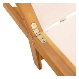 vidaXL Sonnenliegen 2 Stk. mit Tisch Creme Massivholz Akazie Textilene