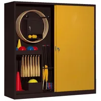 C+P Sportgeräteschrank mit Vollblech-Schiebetüren (Typ 5), HxBxT 195x190x60 cm,