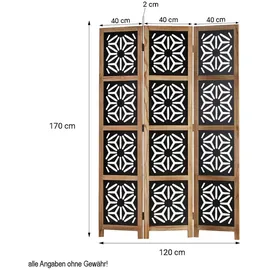 Homestyle4u Paravent, Braun, Holz, 120x170x2 cm, Wohnzimmer, Raumteiler & Paravents, Paravents