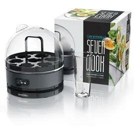 Arendo Eierkocher 400 Watt, Edelstahl, Egg Cooker, 7 Eier, 3 Härtegrade wählbar, Warmhaltefunktion, Signalton, Bpa-frei, Cool Grey