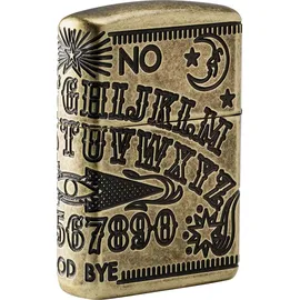 Zippo Sturmfeuerzeug - Ouija Board, Antique Brass, MultiCut - Nachfüllbar - Wiederverwendbar - Windfestes Design - Geschenkbox - Made in USA