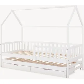 [en.casa] Kinderbett Aarghonmaa 90 x 200 cm Kiefer massiv weiß