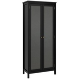 Quartier Mid.you Mehrzweckschrank Schwarz, Metall, 5 Fächer, 80x187x40 cm stehend, Waschküche, Mehrzweckschränke