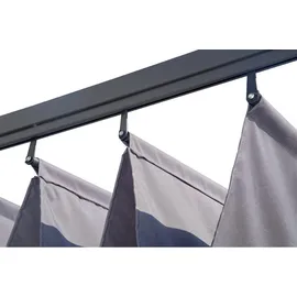 Habitat et Jardin Anbaupergola mit ausziehbarem Dach - 3 x 4 m - Anthrazitgrau - Grau