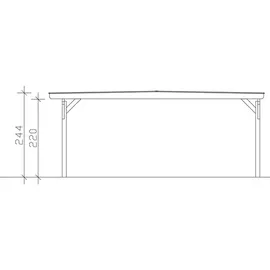 SKANHOLZ Odenwald Flachdach Doppelcarport aus Leimholz 6,40 x 5,41 m unbehandelt