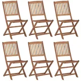 vidaXL Klappbare Gartenstühle 57,5 x 57,5 x 91 cm braun 6 St.