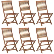 vidaXL Klappbare Gartenstühle 57,5 x 57,5 x 91 cm braun 6 St.