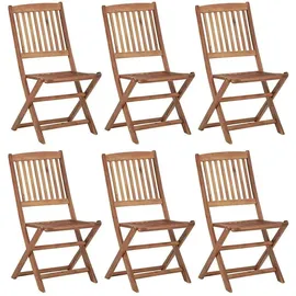 vidaXL Klappbare Gartenstühle 57,5 x 57,5 x 91 cm braun 6 St.