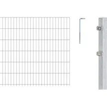 GAH Alberts Alberts Doppelstabmattenzaun 6-5-6, Matten 2,50 m, Höhe 163 m, Länge 12,5 m, feuerverzinkt, Zaun als Komplettset, Pfosten mit Klemmlasche 60x40 mm