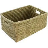 Dekoleidenschaft großer Aufbewahrungskorb aus Seegras, 40x29x19 cm, Flechtkorb, Ordnungskorb, Regalkorb