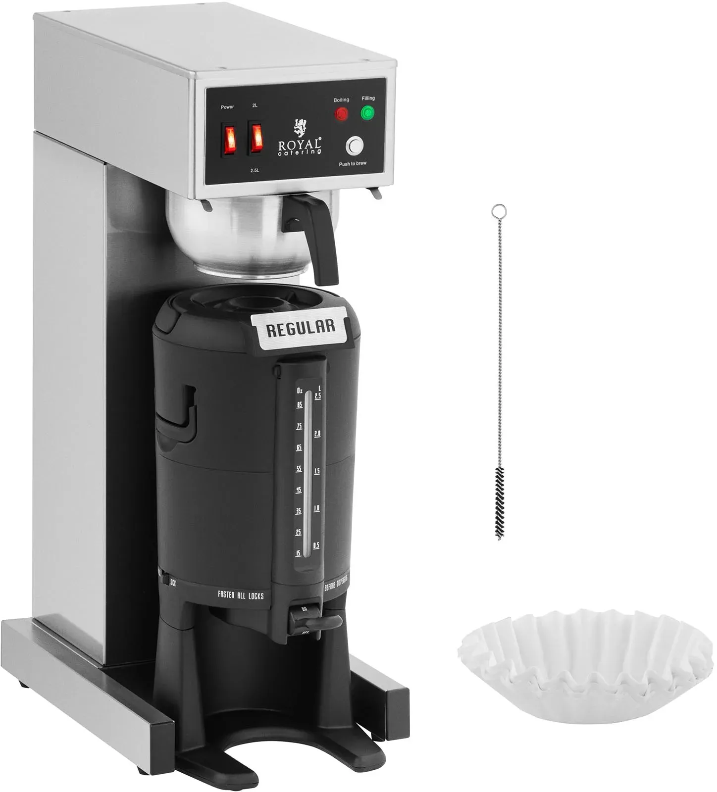 Royal Catering Filterkaffeemaschine - 2,5 L - inkl. Thermobehälter mit Zapfhahn RCCCM-01TMBV