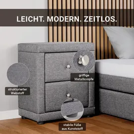 Homestyle4u Nachttisch, Grau, Textil, 47x54x29 in | Gr.: onesize