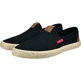 Bugatti Espadrille Slipper, Schlupfschuh, Sommerschuh mit Kontrastdetails schwarz 43 EU