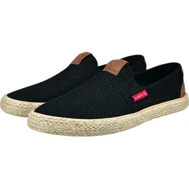 Bugatti Espadrille Slipper, Schlupfschuh, Sommerschuh mit Kontrastdetails schwarz 43 EU