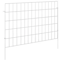 vidaXL Zaun-Set 75 x 50 cm Silber/Stahl