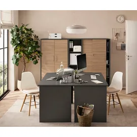 MÖBELPARTNER Metz Aktenschrank 80,1 x 38,2 x 150 cm silber