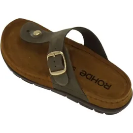 ROHDE Damen Zehentrenner Pantolette Leder Rodigo-D 5860, Größe:38 EU, Farbe:Grün