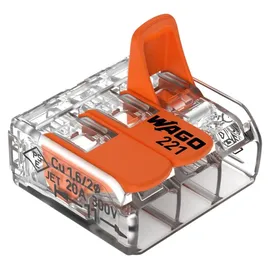 WAGO Compact-Verbindungsklemme bis 4 mm2 3-Leiter 50 St. 221-413