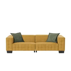 smart Big Sofa  Delilah , gelb , Maße (cm): B: 255 H: 69 T: 106