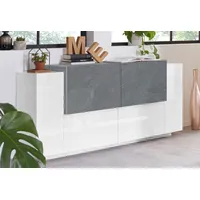 INOSIGN Sideboard »Coro, Kommode, Schrank, Kredenz, grifflos mit Einlegeböden«, 4 Türen, Doppeltiefe, B/T/H 160x86x45cm, grau