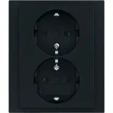 Busch-Jaeger Doppelsteckdose Schwarz