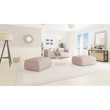 s-style möbel Fußhocker Renne Cord 93 x 46 x 73 cm Rosa