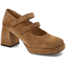 Braune Halbschuhe Karino Damen Lederschuhe, 38