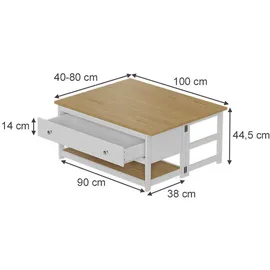 Vicco Vikla Weiß/Eiche 100 x 40 cm