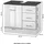 WELLTIME Waschbeckenunterschrank Neapel 3 Schubladen 60 x 56 x 35 cm Weiß