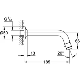Grohe Universal Wandauslaufventil chrom 20203000