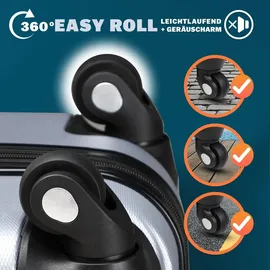 monzana Hartschalen Trolley 4-Rollen 60 cm / 68 l silber