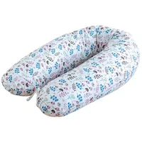 LOOLAY Schwangerschaftskissen - Stillkissen 190 cm - Seitenschläferkissen 100% Baumwolle - mit Abnehmbarem Bezug - Schwanger Kissen für Schlafen (Blumen Rosa)