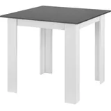 [en.casa] Esstisch Algermissen 80x80x76 cm für 4 Personen Dunkelgrau/Weiß