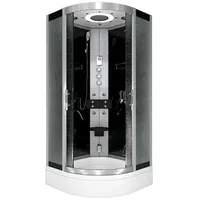AcquaVapore Komplettdusche Fertigdusche Dusche D58-63M1 Schwarz 100x100, Sicherheitsglas ESG, inklusive Duschwanne schwarz